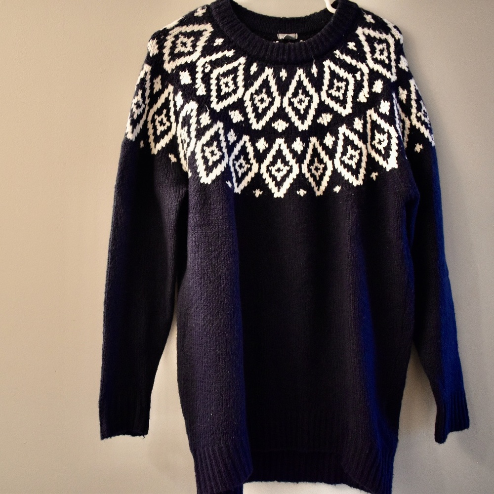 Navy and White Sweater
